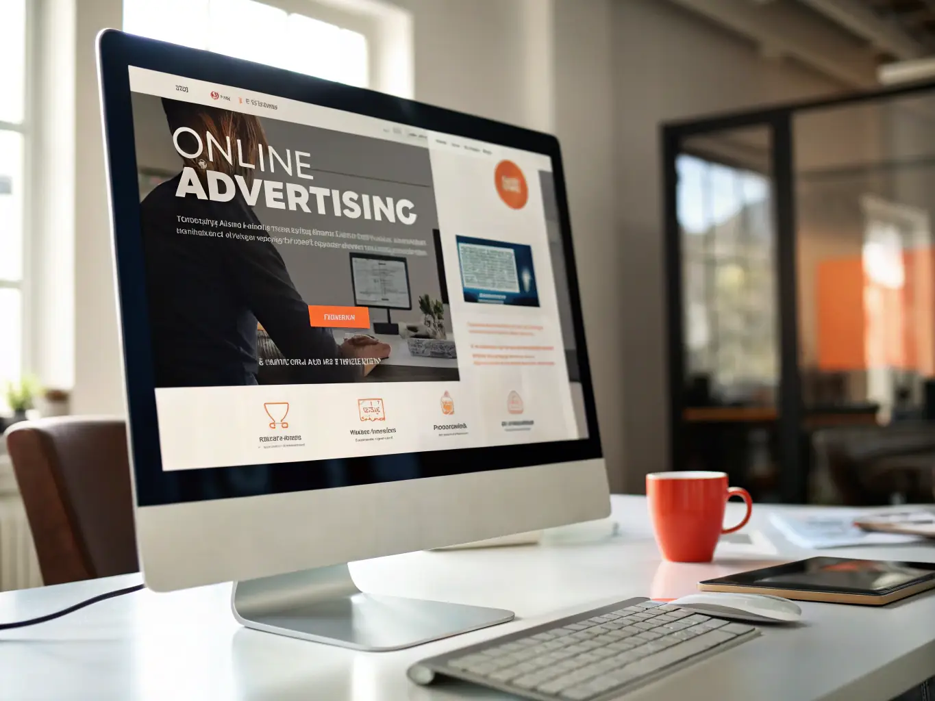 A digital ad displayed on a computer screen showing a local HVAC promotion with targeted audience settings, demonstrating the precision of targeted digital advertising campaigns.