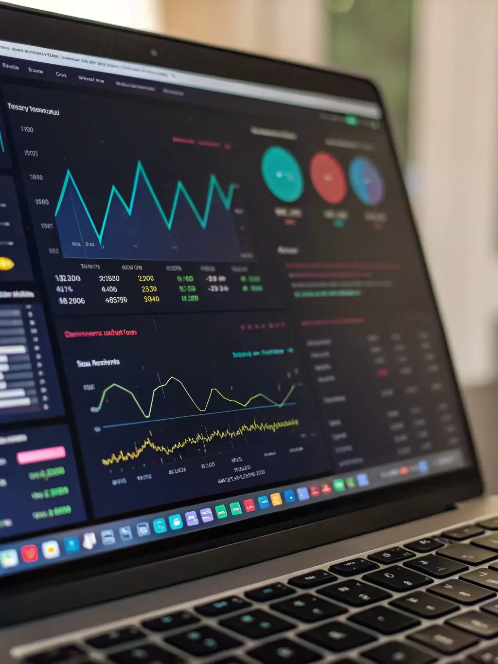 A data analytics dashboard displaying key performance indicators (KPIs) for a marketing campaign, including website traffic, lead generation, and conversion rates.